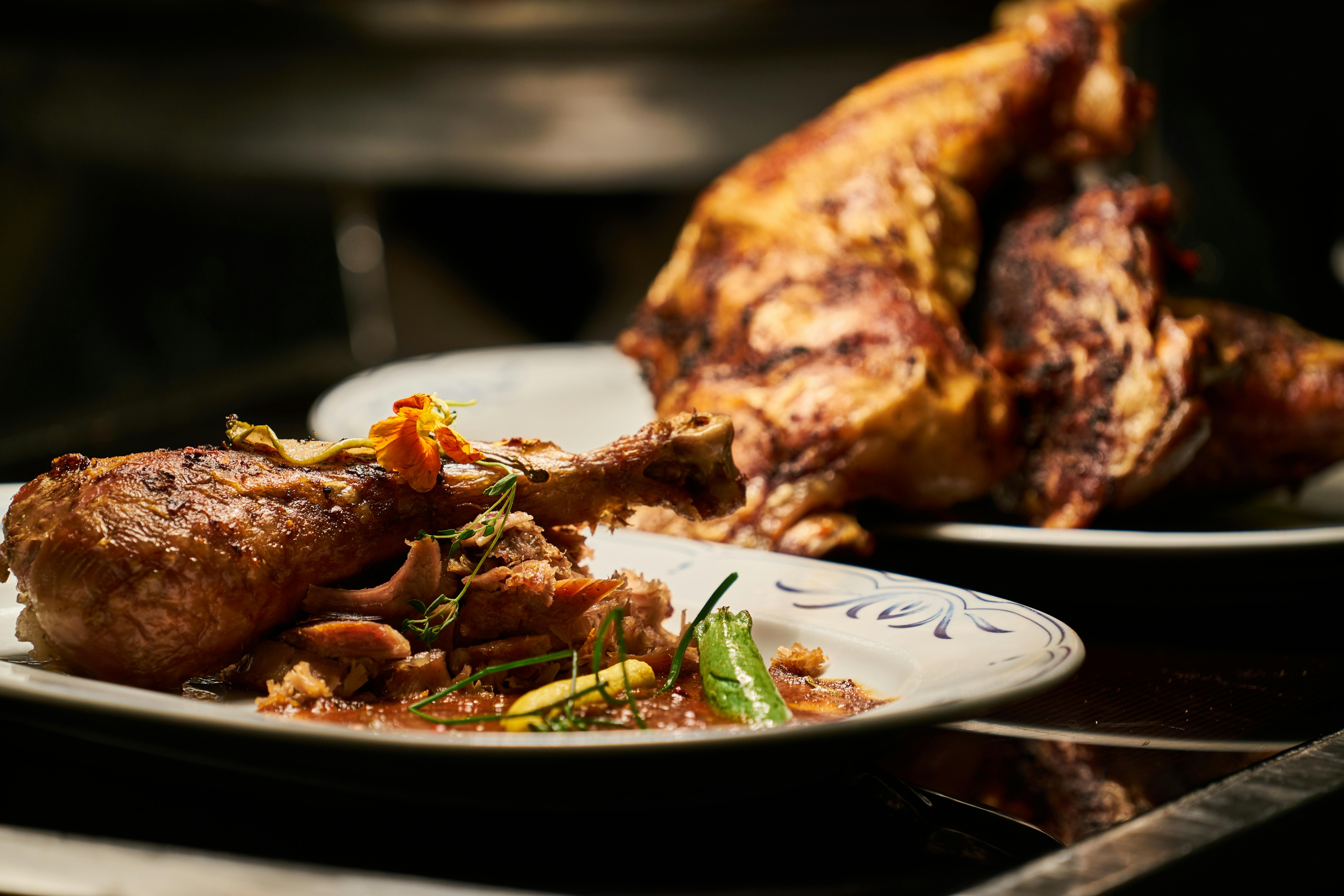 Gratuit Poulet Cuit Sur Plaque Blanche Photos